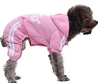 Спортивный костюм для собак «Adidog», розовый, одежда для собак мелких, средних пород