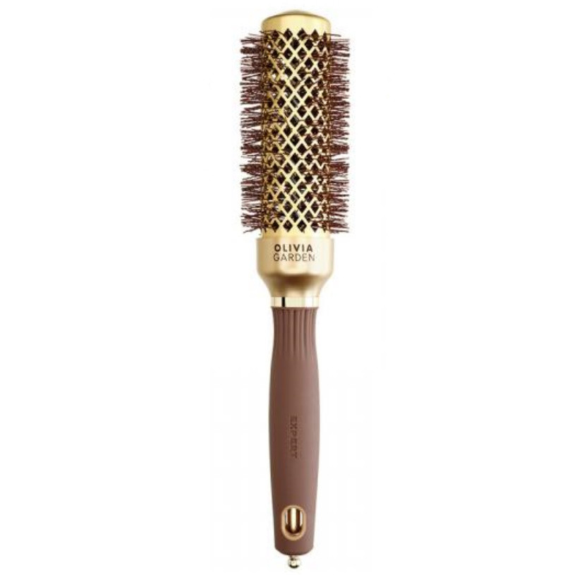 Термобрашинг Olivia Garden Expert Blowout Shine Wavy Bristles Gold & Brown, 35 мм (ID2049), фото 1
