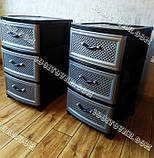 КОМОД пластиковий тумба Ротанг на 4 ящика для школярів або студентський, фото 6