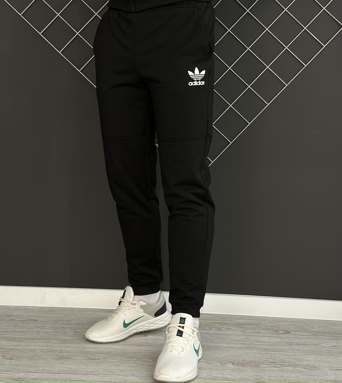 Чоловічі штани з манжетом на осінь Adidas. Стильні чоловічі штани Адідас демісезон