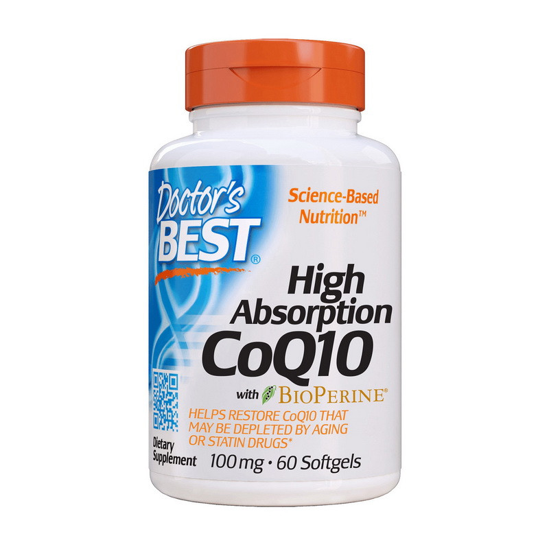 Коензим Q10 з біоперином Doctor’s Best High Absorption CoQ10 100 mg with BioPerine 60 caps