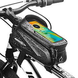Сумка для велосипеда Rzahuahu з тримачем для телефона на раму вологозахищена сумка для смартфона козирком