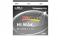 Полімерна лінза BIOMAX HI-MAX тонована 20% із захисним покриттям EMI. (сіра) Ind. 1,56 Ø70-65 (+0,0 / +6,0)