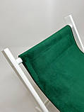 Підставка для сумки, білий каркас із велюровим смарагдовим текстилем, фото 2