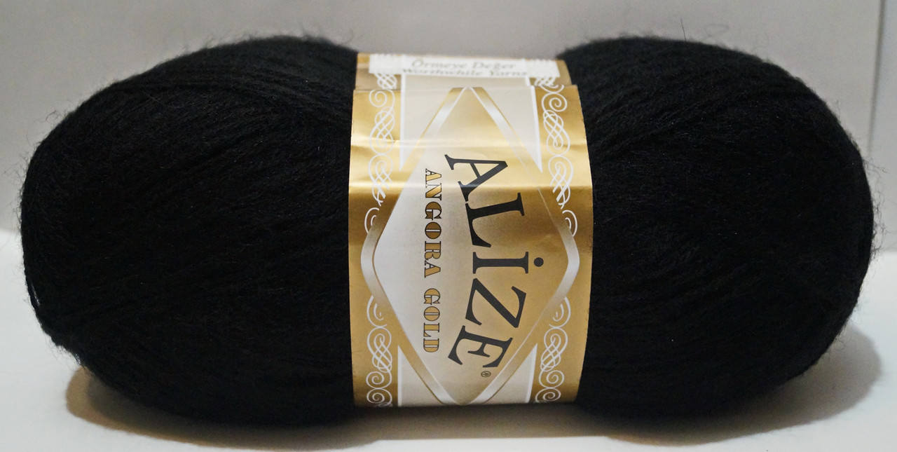 Нитки пряжа для в'язання ANGORA GOLD Ангора Голд від ALIZE Алізе № 60 - чорний