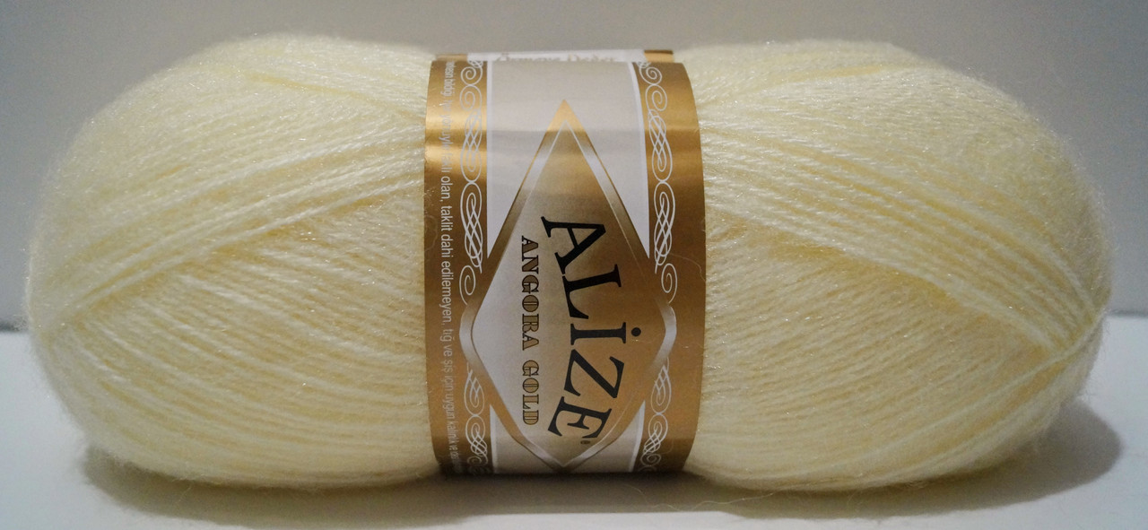 Нитки пряжа для в'язання ANGORA GOLD Ангора Голд від ALIZE Алізе № 01 - крем