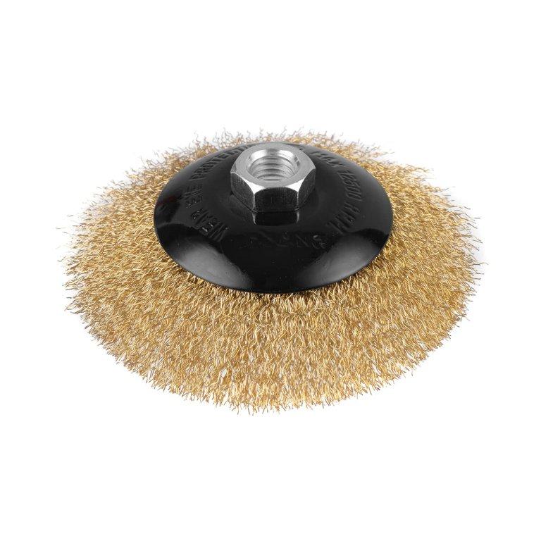 Щітка по металу Dnipro-M К125-L конусна, гофр. лат. дріт 125 мм, фото 1