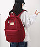 Текстильний рюкзак з ручками і брелком. Бордовий, фото 2
