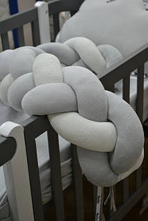 Бампер-косичка на кроватку Twins Ego 120 см , grey