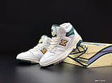 Чоловічі кросівки New Balance 650 шкіряні високі стильні білі зелені, фото 4