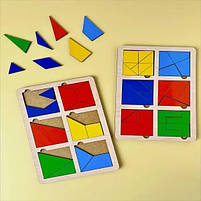 Вкладиш Квадрати Нікітіна дерево 2 рівень Ань-янь 23*16 см (ПСД206), фото 2