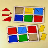 Вкладиш Квадрати Нікітіна дерево 1 рівень Ань-янь 23*16 см (ПСД205), фото 2