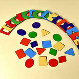 Вкладиші, дошки, дощечки Сегена фігури кольори, дерево набір 18шт Ань-янь 17,5*12*4 см (ПСД212), фото 2