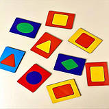 Вкладиші, дошки, дощечки Сегена фігури кольори, дерево набір 18шт Ань-янь 17,5*12*4 см (ПСД212), фото 3