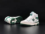 Чоловічі кросівки New Balance 650 шкіряні високі спортивні кроси білі, фото 7