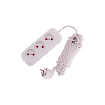Подовжувач без заземлення 3 розетки 5м білий Letitia Лезард