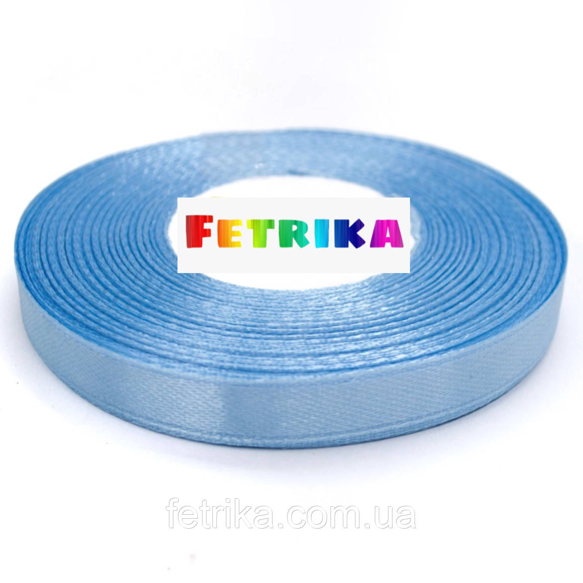 Стрічка атласна однотонна світло-блакитна 0,9 см, фото 1