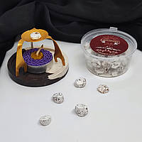 Кругла гіпсова кадильниця в комплекті з павучком і ладаном