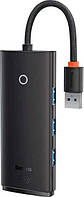 USB-хаб адаптер Baseus Lite Series 4-Port USB-A HUB Adapter USB-A to USB 3.0*4 0,25 м Black (BS-OH012)
