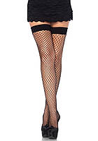 Чулки-сетка Leg Avenue Fishnet Thigh Highs Black, мелкая сетка, one size TOS