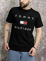 Футболка Tommy Hilfiger черная (вел. лого) TOS