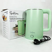 Електрочайник Suntera EKB-327G 1.8Л, стильний електричний чайник, електронний чайник, чайник дисковий, стильний електричний чайник
