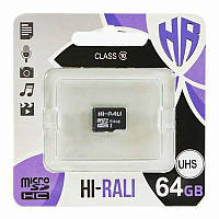 Карта памяти Hi-Rali microSDXC (UHS-1) 64 GB Card Class 10 без адаптера TOS