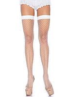 Leg Avenue Fishnet Thigh Highs OS White