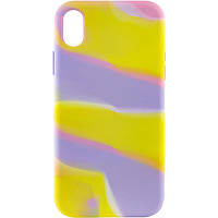 Чехол Silicone case full Aquarelle для Apple iPhone X/XS (5.8") TOS