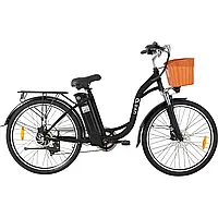 Электровелосипед DYU C6 (350 Вт, 12,5 А/год, 36 В, 25 км/год), колеса 26, черный