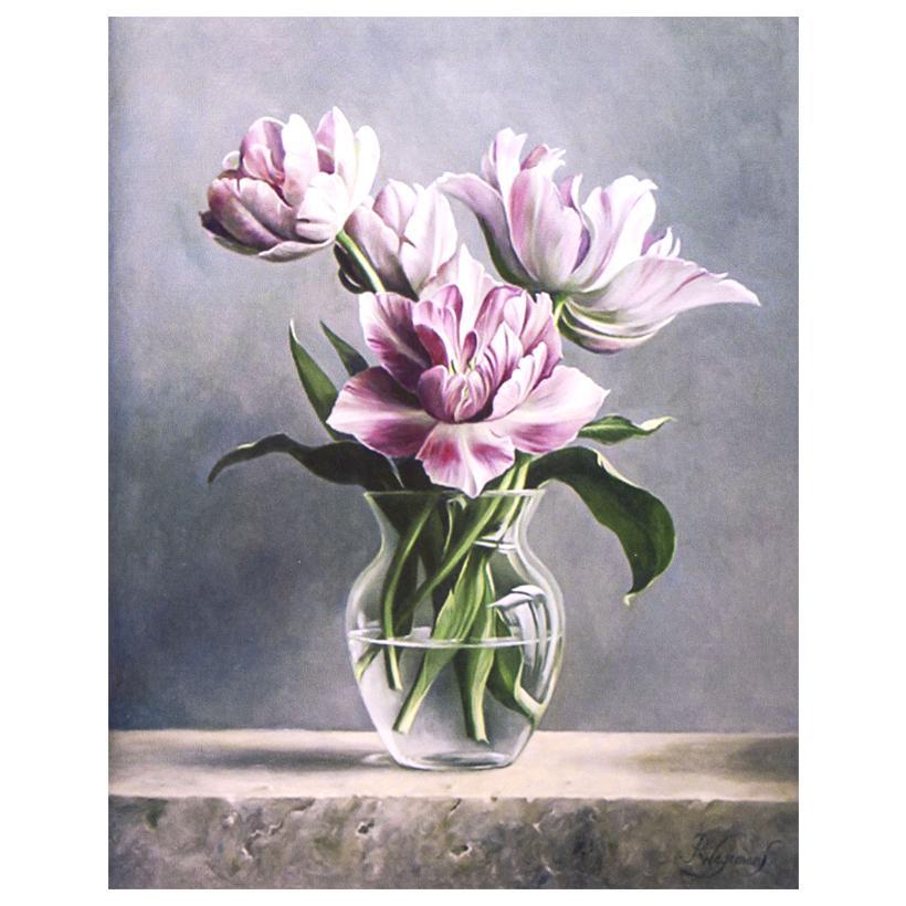 Алмазна мозаїка на підрамнику картина стразами 30х40 см DIY Півонії (SGLD 61334)