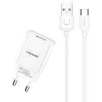 СЗУ USAMS T21 Charger kit - T18 single USB + Uturn Type-C cable TOS