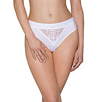 Трусики с широкой резинкой и кружевом Passion PS001 PANTIES white, size S TOS