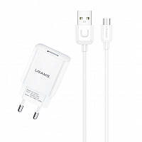 СЗУ USAMS T21 Charger kit - T18 single USB + Uturn MicroUSB cable TOS