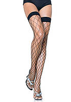 Чулки в крупную сетку Leg Avenue Fence Net Thigh Highs Black, one size TOS