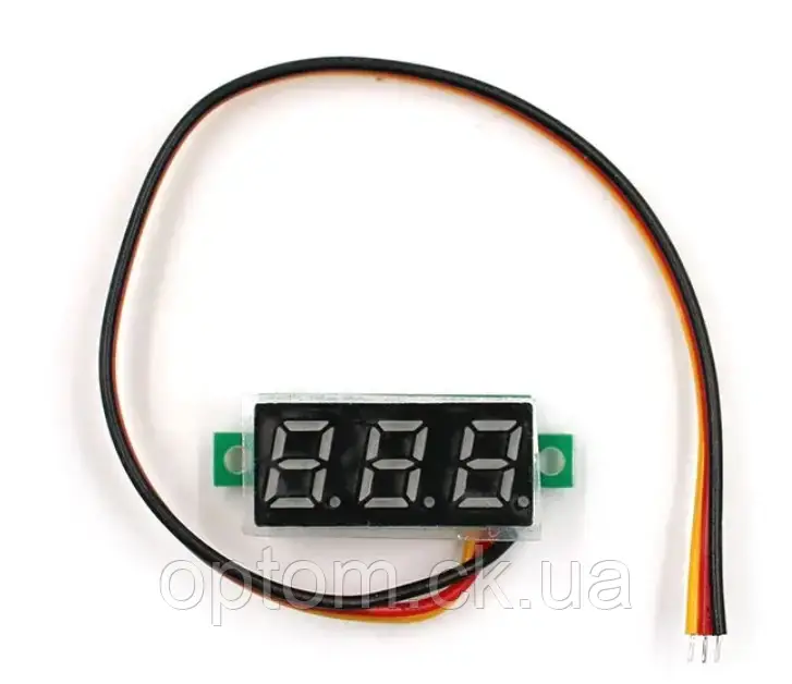 Вольтметр DC 0-100V (0,28") зелений цифри