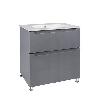 Комплект Qtap Scorpio 710х825х460 Graphite підлогова тумба + мийка врізна QT1471TNВ7023070CG, фото 2