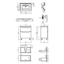 Комплект Qtap Scorpio 710х825х460 Graphite підлогова тумба + мийка врізна QT1471TNВ7023070CG, фото 2