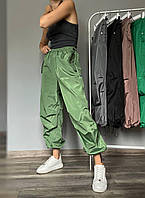Модные женские штаны карго с плотной плащевки с карманами, в расцветках; размер: 42-44, 44-46, 46-48 Хаки, 42/44