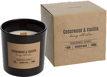 Свічка у склянці + дерев'яний ґнот 300 г 40 годин