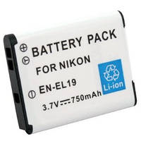 Аккумулятор EN-EL19 -аналог на 750 ма для камер NIKON COOLPIX: S2500, S4100, S4150, S4200, S4300, S3100, S3200