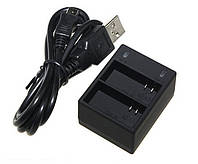 Зарядное устройство для двух аккумуляторов GoPro Hero 3 (акб AHDBT-301, AHDBT-302, AHDBT-201 ) с USB кабелем