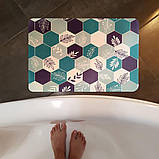 Стильний вологопоглинаючий діатомітовий Килимок 40х60см "Шестикутники", фото 2