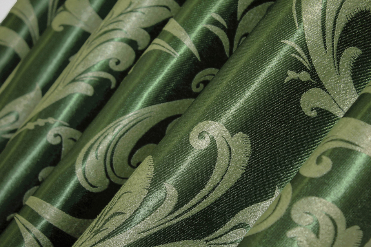 Двостороння тканина блекаут, колекція "Лілія". Висота 2,8 м. Колір зелений. Код 127ш, фото 1