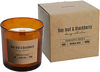 Свеча в стакане + деревянный фитиль 300 г 40 часов Bay leaf&Blackberry