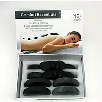 Комплект каменів для стоунтерапії 16 шт Вулканічний камінь Розслаблюючі масажні камені