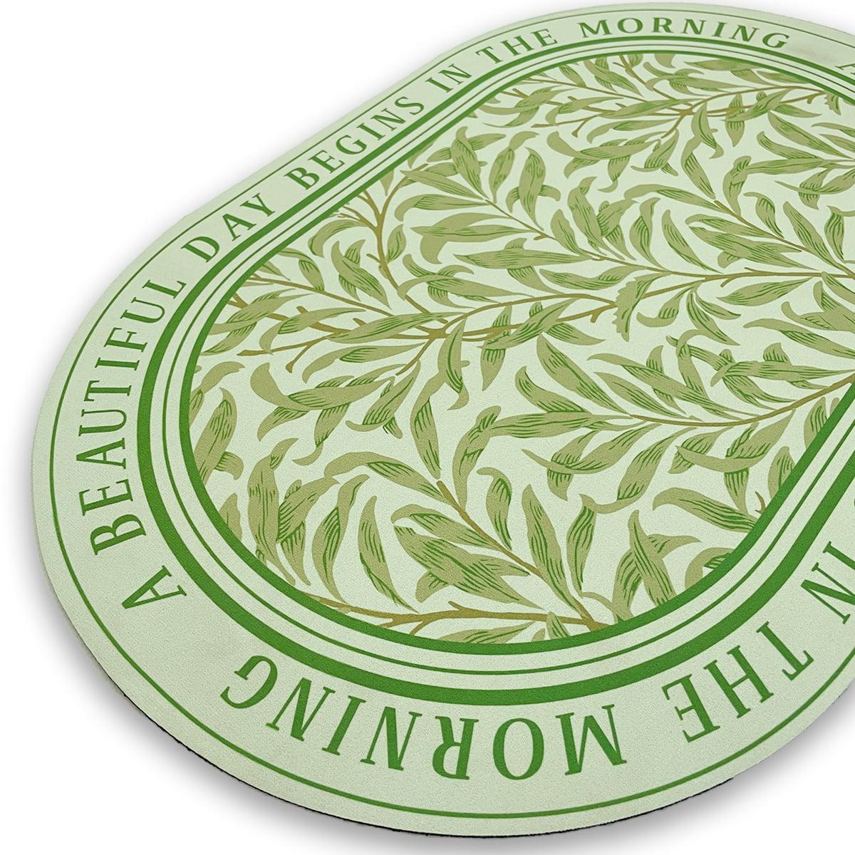 Стильний вологопоглинаючий Килимок 40х60см зелений "Прекрасний день", фото 1