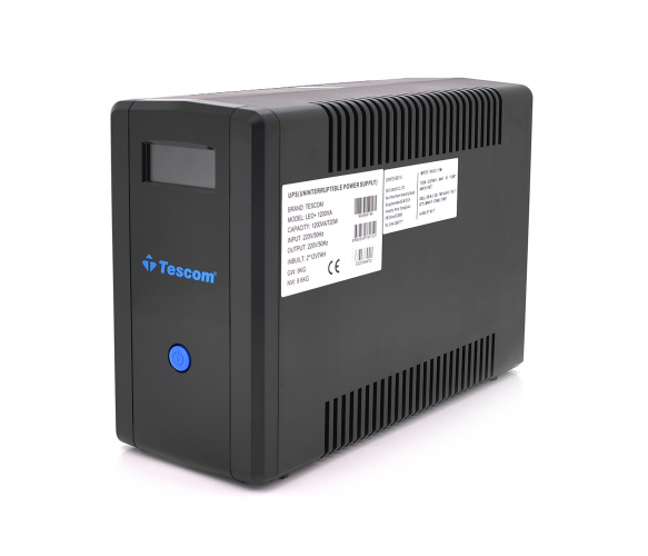 ИБП TESCOM TCM1200 (720W), LCD, AVR, 3st, 4xSCHUKO socket, 2x12V7Ah, RS232, USB, RJ45, plastik Case ( 460 x