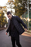 Чоловіча куртка демісезонна без капюшона осінь / весняна куртка чорна Туреччина. Живе фото. Чоловіча куртка, фото 3