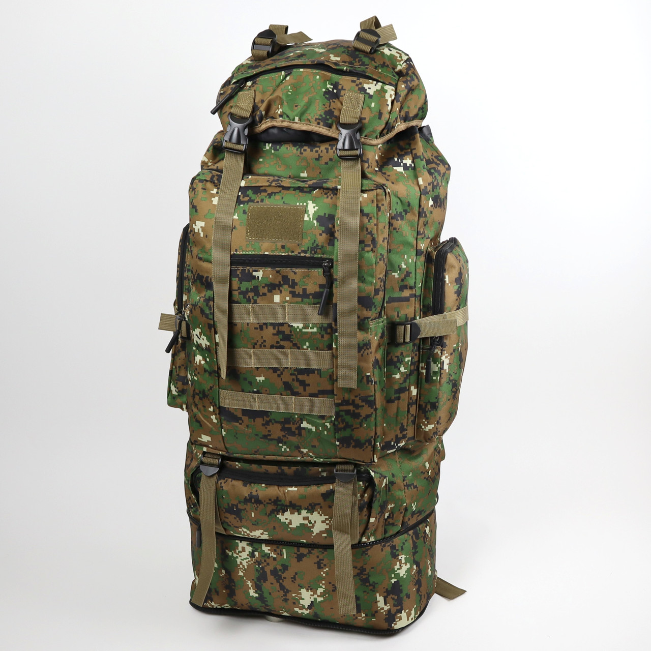 Великий армійський рюкзак 100 л Тактичний рюкзак 100 л Піксель зелений, фото 1